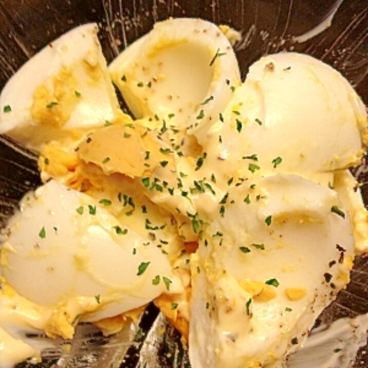 時短ゆで卵で作る 簡単たまごサラダ レシピ 作り方 By ゴールデンアルジータ 楽天レシピ